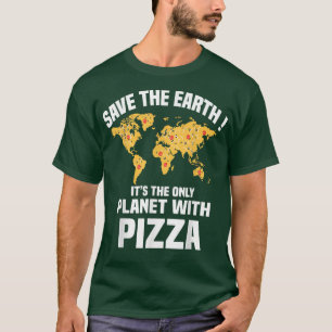 Pizzas Salami Ham Mushroom Tomato Italy Red White  T-Shirt