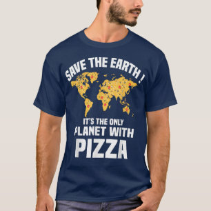Pizzas Salami Ham Mushroom Tomato Italy Red White  T-Shirt