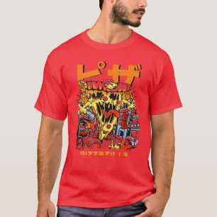Pizzazilla Funny Pizza Kaiju Monster Japanese cult T-Shirt