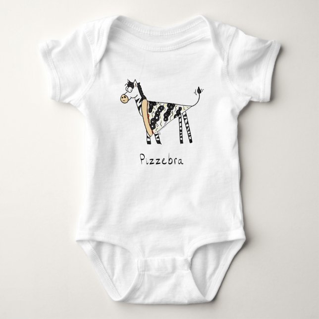 Pizzebra Pizza Zebra Kid's Baby Bodysuit T-Shirt (Front)