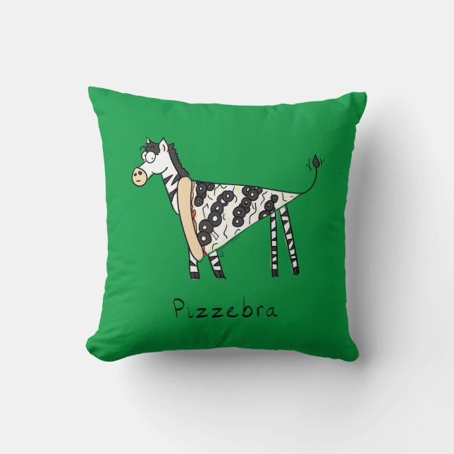 Pizzebra Pizza Zebra Pillow (Front)