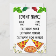 Pizzeria events and inauguration