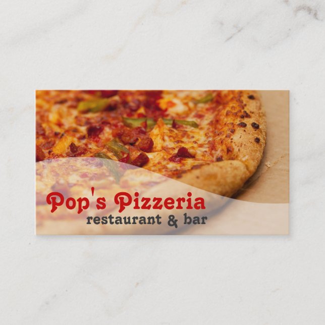 Pizzeria Food Restaurant Diner Eatery Catering Business Card (Front)