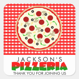 Pizzeria Pizza Party Favour Stickers