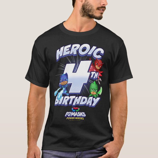 Pj Masks Group Shot Heroic 4Th Birthday T-Shirt (Front)