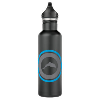 PJK Black Water Bottle / dolphin & logo