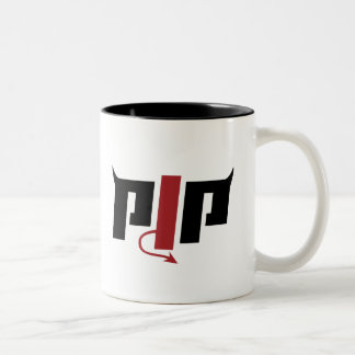 PJP Horn Logo - Pierce Jackson Productions Merch Two-Tone Coffee Mug