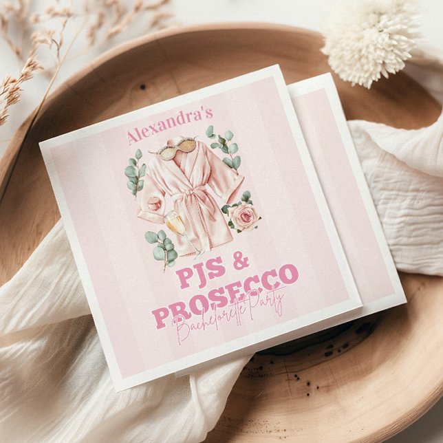 Pjs and Prosecco Bachelorette Napkin (Creator Uploaded)