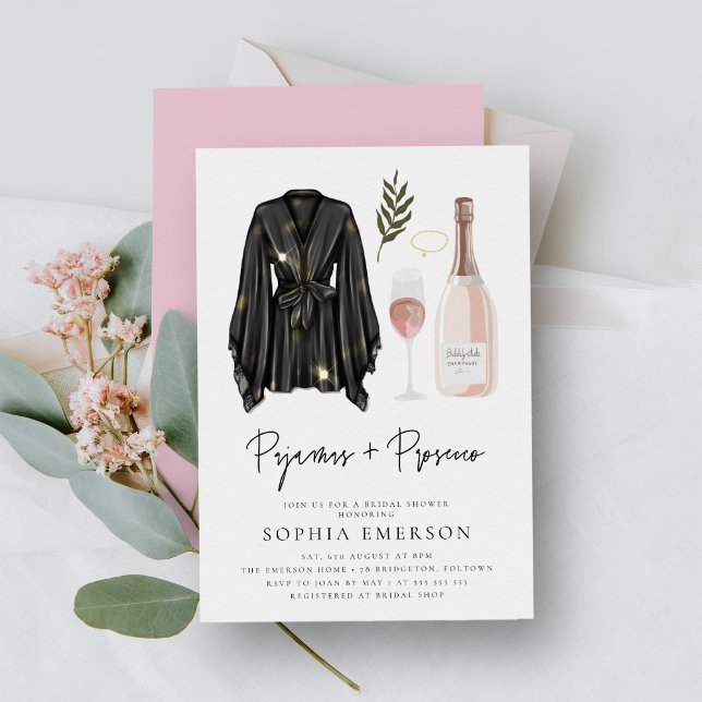 PJ's and Prosecco Pajama Party Bridal Shower Invitation (Creator Uploaded)