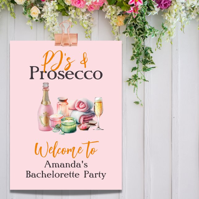 Pjs and Prosecco Pink Spa Bachelorette Party  Poster (Creator Uploaded)