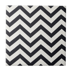 PJ's Chevron. Black and white pattern. Ceramic Tile