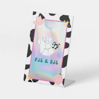 "PJs & DJs" Disco Cowgirl Bach Party Sign