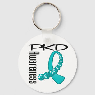 PKD Awareness Gemstone Ribbon Key Ring