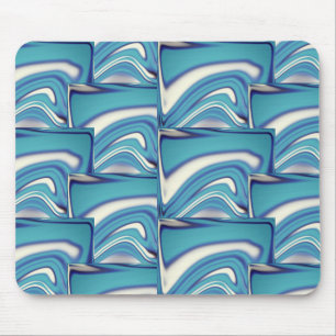 Placas tortas azuis de traços brancos, encaixados. mouse pad