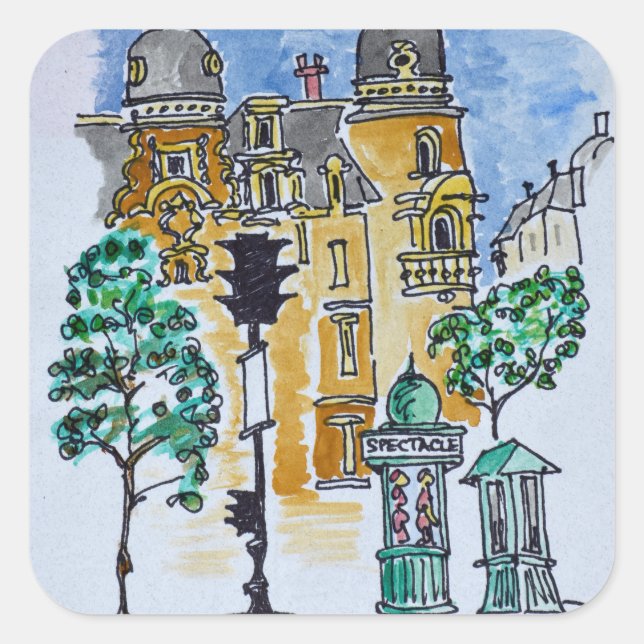 Place Alphonse Deville | Paris, France Square Sticker (Front)