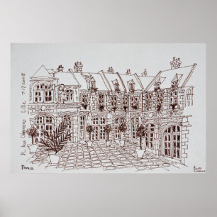 Place Aux Oignons, Old Town Lille, France Poster