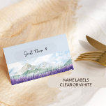 Place Card Guest Names x30 Whimsical Handwritten<br><div class="desc">Add your guests names to your Wedding table place cards with these easy peel transparent stickers. Each sheet holds up to 30 stickers, and each sticker can be printed with a different name. Your guest's name will be lettered in black with a whimsical handwritten font. If you need a different...</div>