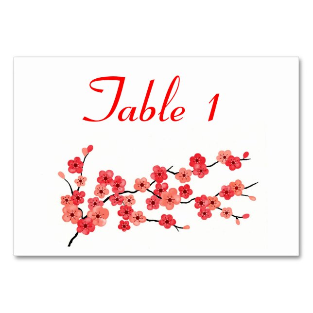 Place Card with Cherry Blossoms (Front)
