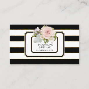 Place Cards English Roses Art Deco Gold Glitter