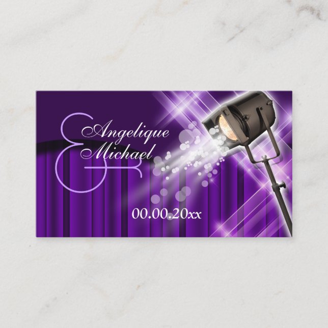 Place cards Hollywood theme wedding (Front)