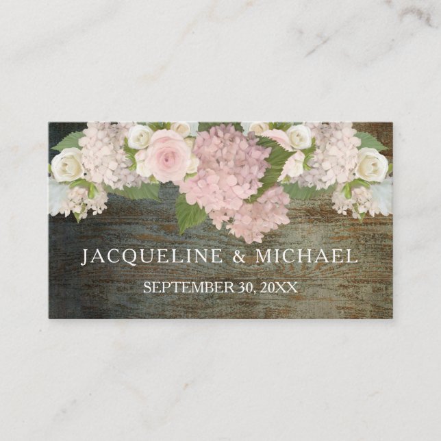 Place Cards Rustic Lace n Dark Wood Country Barn (Front)