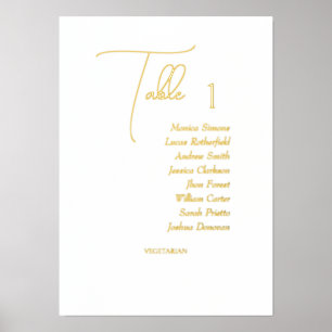 Place Cards with Meal Choice Wedding Foil Prints