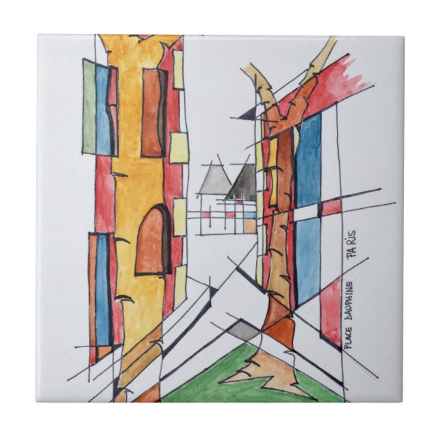 Place Dauphine | Ile de la Cite, Paris Ceramic Tile (Front)