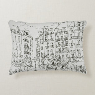 Place Dauphine, Ile de la Cite Paris, France Decorative Cushion