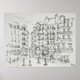 Place Dauphine, Ile de la Cite   Paris, France Poster
