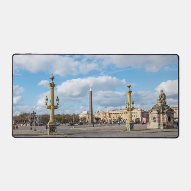 Place de la Concorde and obelisk - Paris, France Desk Mat (Front)