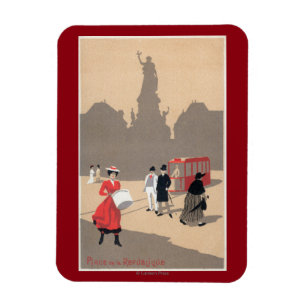 Place de la Republique Art Deco Scene Magnet