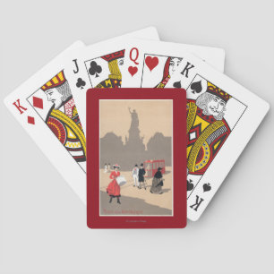 Place de la Republique Art Deco Scene Playing Cards