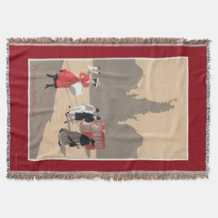 Place de la Republique Art Deco Scene Throw Blanket