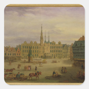 Place de L'Hotel de Ville, Cambrai, c.1780 Square Sticker