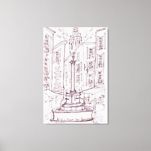 Place Des Augustine   Aix en Provence, France Canvas Print