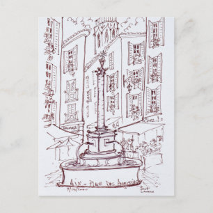 Place Des Augustine Aix en Provence, France Postcard