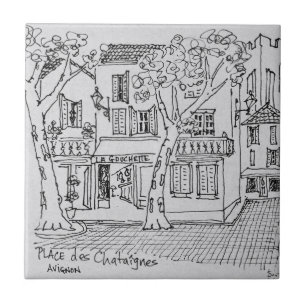 Place des Chataignes Avignon, France Ceramic Tile
