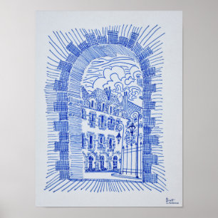 Place des Vosges   Marais, Paris, France Poster