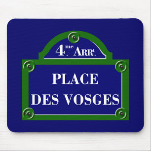 Place des Vosges, Paris Street Sign Mouse Pad