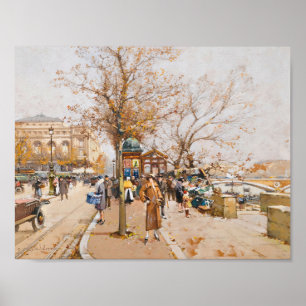 Place Du Chatelet In Paris Eugene Galien-Laloue Poster
