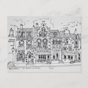 Place du general de Gaulle   Bailleul, France Postcard