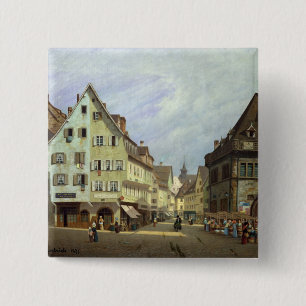 Place du Marche-aux-Fruits, Colmar, 1875 15 Cm Square Badge