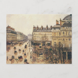 Place du Theatre Francais, Paris Rain by Pissarro Postcard