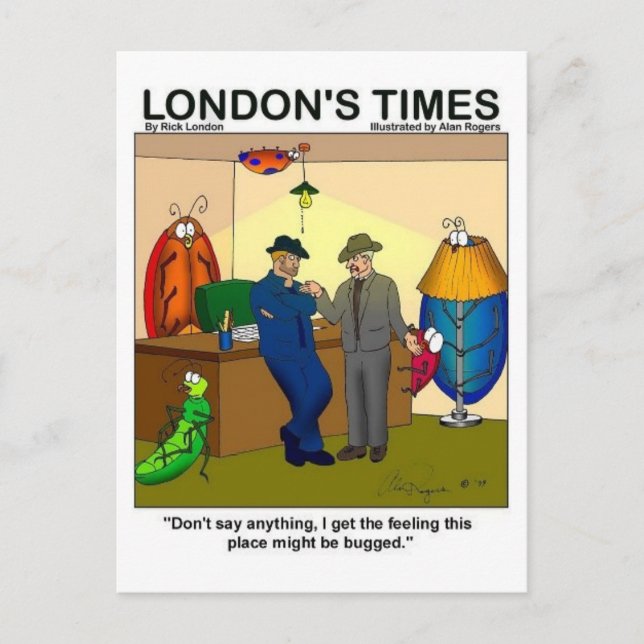 Place Is Bugged Funny Police Gifts & Tees Postcard (Front)
