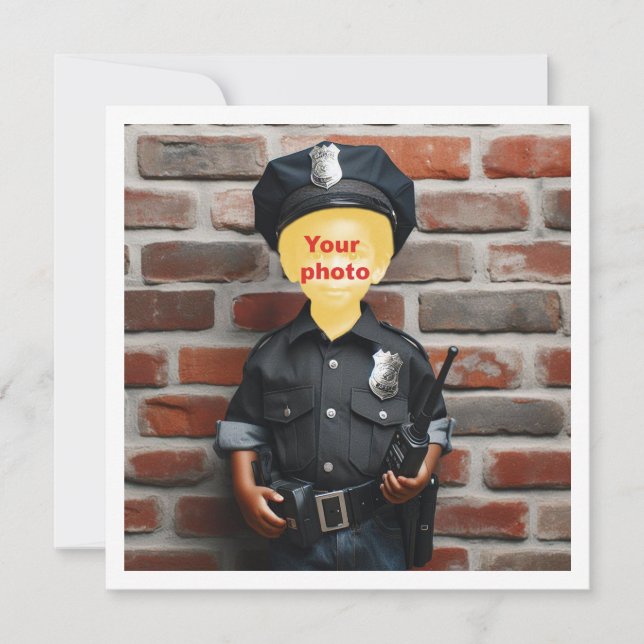 Place my face in the picture, black police officer card (Front)