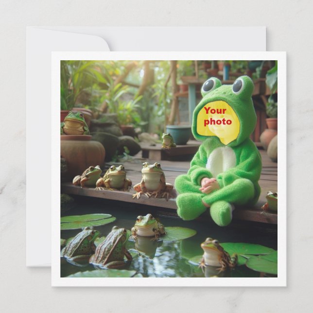 Place my face in the picture, frogs and child card (Front)