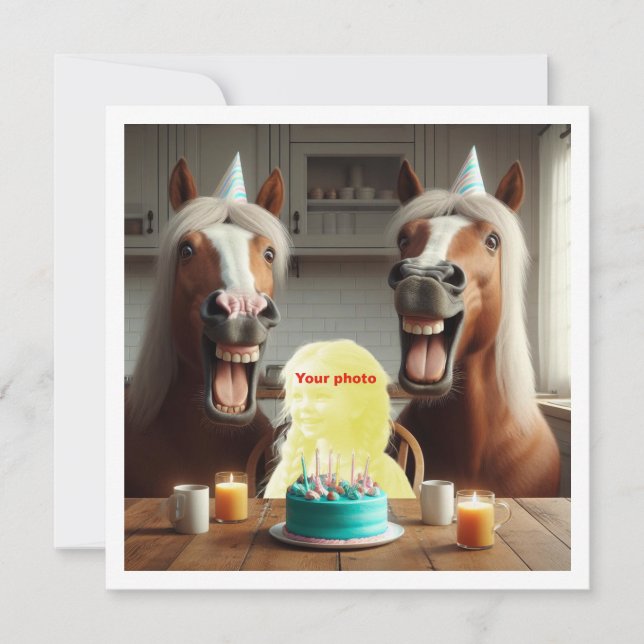 Place my face in the picture, horses and child  card (Front)