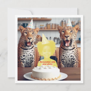 Place my face in the picture, leopards and child card