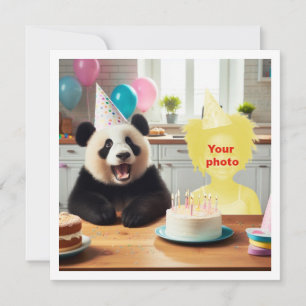 Place my face in the picture, Panda and child card