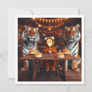 Place my face in the picture, tigers and child card